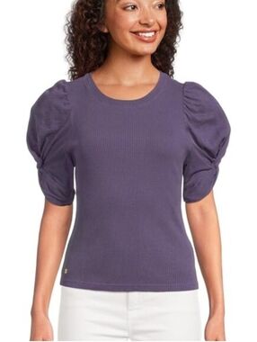 Lilly Pulitzer Igby Knit Top Puff Sleeves Size XL